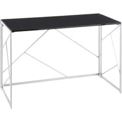 Best reviews of ???? LumiSource Folia Desk In Silvertone Metal And Black Wood ✔️