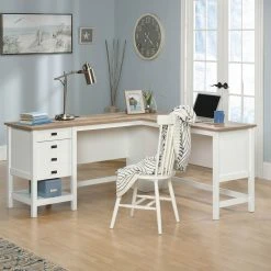 Best Pirce ???? Sauder Cottage Road White L Shaped Desk ????