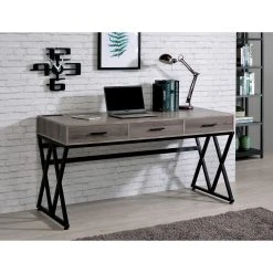 Best deal ???? Furniture Of America Madras Gray 3 Drawer Desk ????