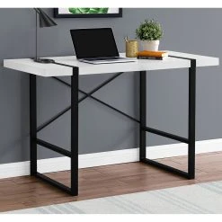 Best deal ???? Chelsea Home Furniture Computer Desk 48 In., White With Black Metal ????