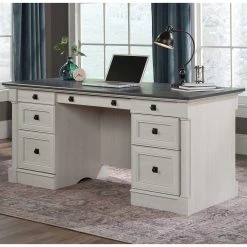 Best deal ???? Sauder Executive Home Office Desk In Glacier Oak ????