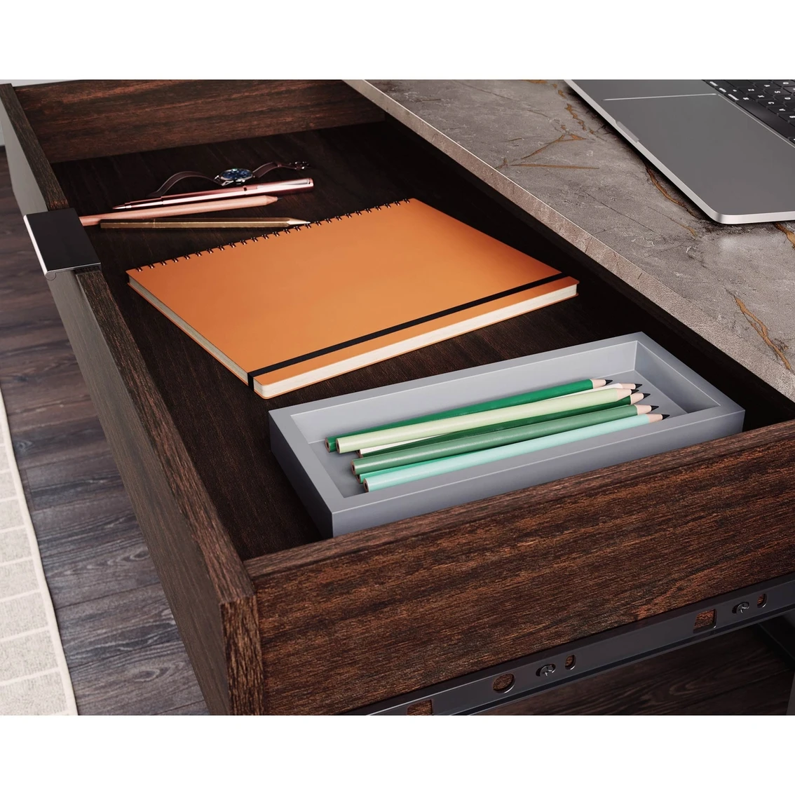 Brand new ???? Sauder International Lux Single Pedestal Home Office Desk ???? 6 Brand new ???? Sauder International Lux Single Pedestal Home Office Desk ???? - Image 6