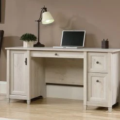 Outlet ???? Sauder Edge Water Computer Desk, Chalked Chestnut ????